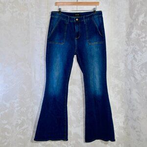 Free People x Driftwood Farrah Flare Jeans Blue Size 32